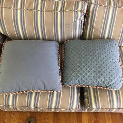 Lot 166 - Large Striped Sofa with Pillows