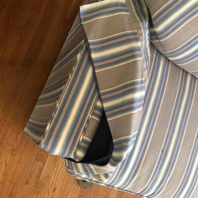 Lot 166 - Large Striped Sofa with Pillows