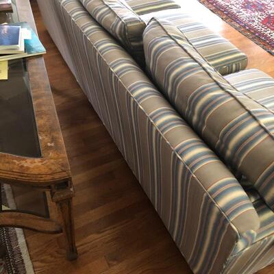 Lot 166 - Large Striped Sofa with Pillows