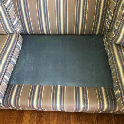 Lot 166 - Large Striped Sofa with Pillows