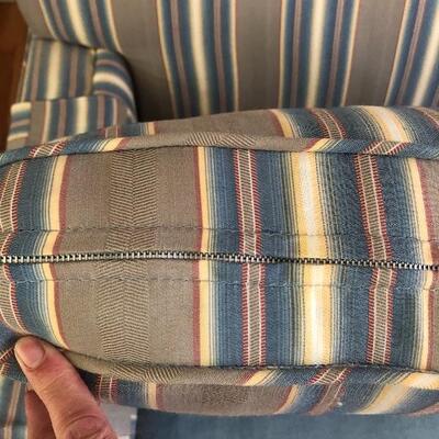Lot 166 - Large Striped Sofa with Pillows