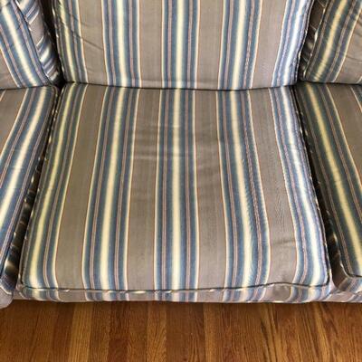 Lot 166 - Large Striped Sofa with Pillows