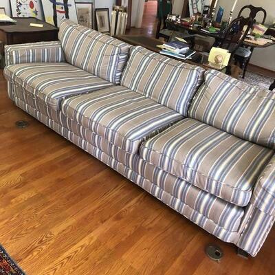 Lot 166 - Large Striped Sofa with Pillows