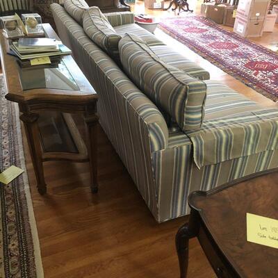 Lot 166 - Large Striped Sofa with Pillows