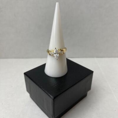 K670 14k Yellow Gold Diamonique CZ Ladies Ring 