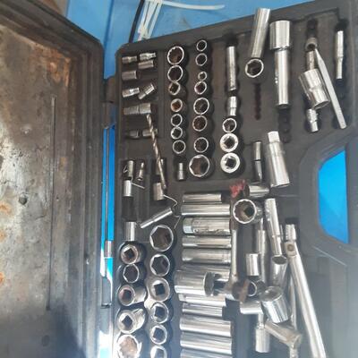 lot 175 = Craftsman socket set/box, and wrenches as shown