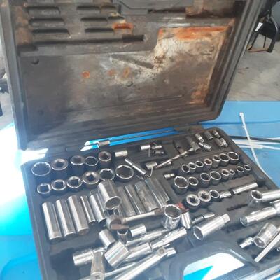 lot 175 = Craftsman socket set/box, and wrenches as shown