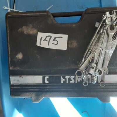 lot 175 = Craftsman socket set/box, and wrenches as shown