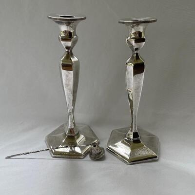 Lot 169 - Sterling Candle Holders w/ Snuffer