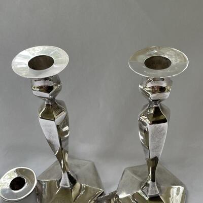 Lot 169 - Sterling Candle Holders w/ Snuffer