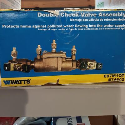 lot 180 - Disposable overalls,, 6 safety glasses, ear protection,  check valve assembly