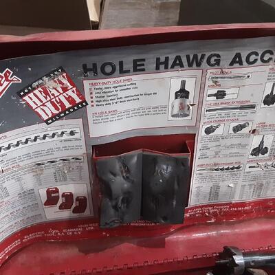 lot 186 - Milwaukee Heavy Duty Hole Hog Drill and bits