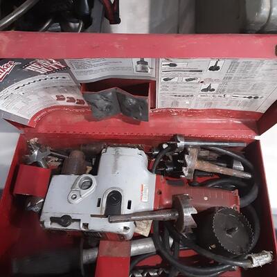 lot 186 - Milwaukee Heavy Duty Hole Hog Drill and bits