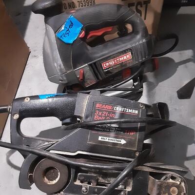 lot 192 - Craftsman electric  belt  sander and variable speed sabre saw
