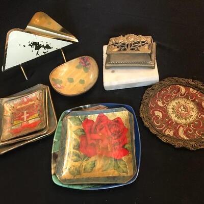 Lot 41D: Stamp Holder, Kitsch Trinket Trays and More