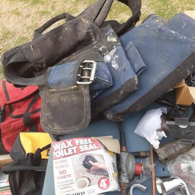 lot 201 - Workbelt, chains, drawer slides, parts storage bins, battery cut-off switch,  parts, etc. as shown