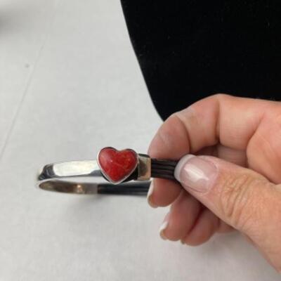 K679 Sterling Coral Necklace and Bracelet by Barse 