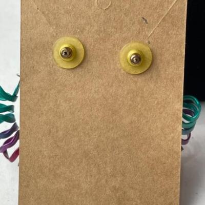 K680 Artisan Made Mask Pendant/ Pin with Metal Earrings 