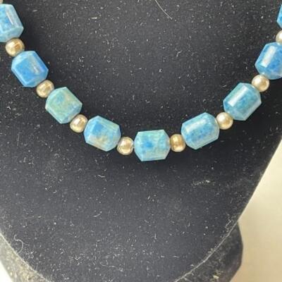 K683 Sterling Silver Lapis Necklace by Artisan Christin Wolf 