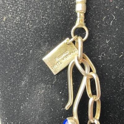 K683 Sterling Silver Lapis Necklace by Artisan Christin Wolf 
