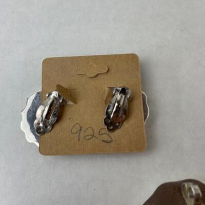 K685 Sterling Silver Pendant /Pin, Earring Set 
