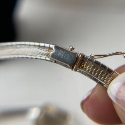 K687 Sterling Silver Omega with sterling Slide Pendant 