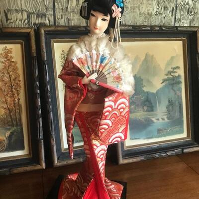 Lot 54D:  Signed Paintings, Asian Inspired Doll and More