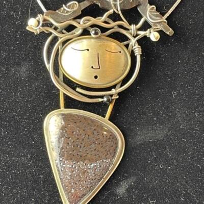 K691 Sterling Silver Pendant by Sharon Schaffer and Earrings Set