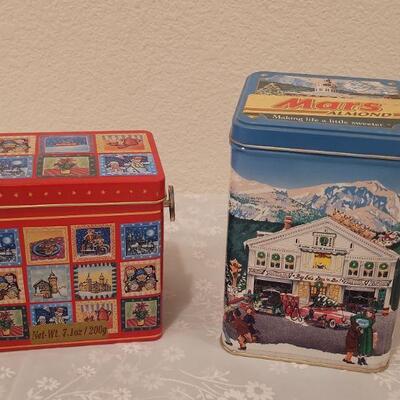 Lot 37: Vintage Mars Candy Tin and Music Box Lambertz Tin