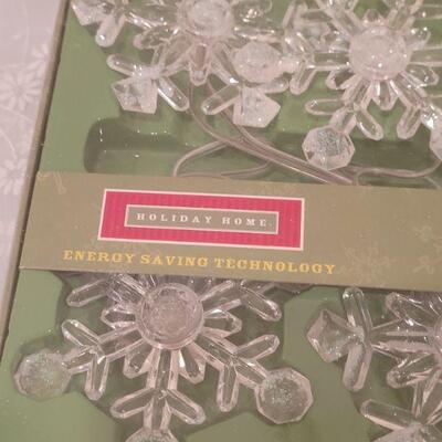 Lot 43: (2) New Sound & LED Snowflake String of Lights