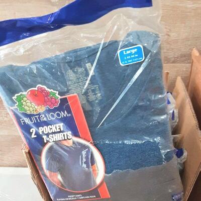 lot 228 - Box of 16 large dark blue men's tshirts, new in original packaging