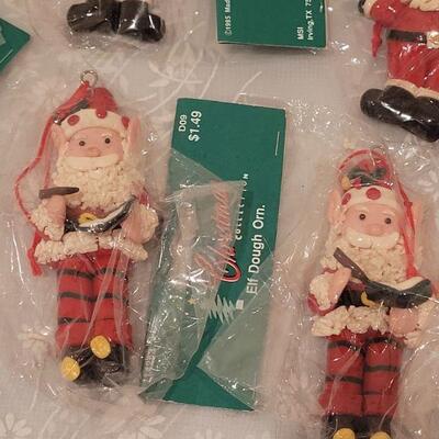 Lot 52: New Vintage Santa & Elf Dough Ornaments 