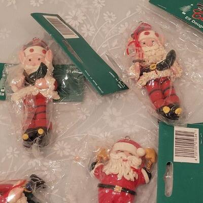 Lot 52: New Vintage Santa & Elf Dough Ornaments 