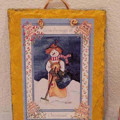 Lot 54: New Christmas Ornaments, Mini Water Globes and Snowman Plaque