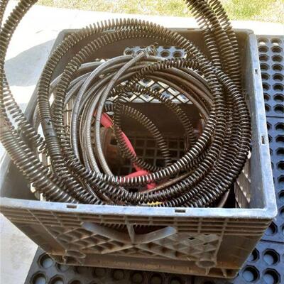 lot 245 - Crate of assorted plumbing cables, etc.