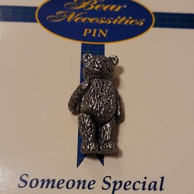 Lot 95: New Movable Bear Brooch and Faith Lapel or Hat Pin