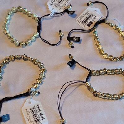 Lot 132: (4) New Gold Bead Bracelets 