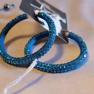 Lot 140: New H2Z (Swarovski Elements) Earrings & (3) Rhinestone Bracelets 