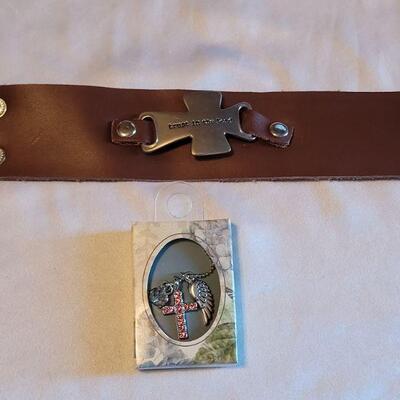 Lot 153: New Cross Necklace and Inspirational Bracelet 