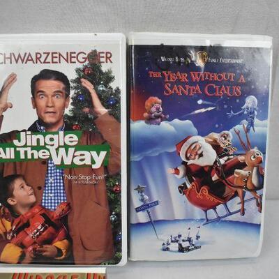 4 pc Christmas Media: 3 VHS Movies & 1 Book