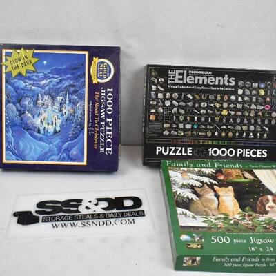 3 Puzzles, The Road to Christmas, The Elements, Family and Friends  - UNTESTED