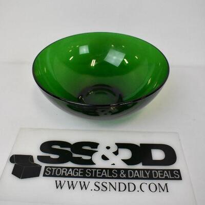 Green Glass Serving Bowl (Vintage?)