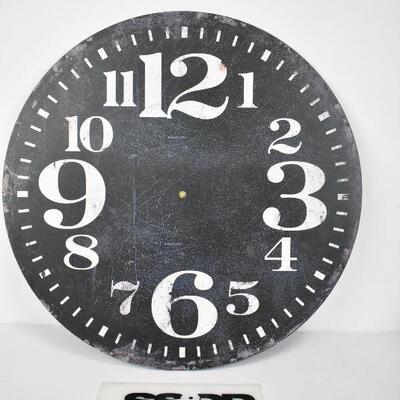 Large Wall Clock. No Hands. Untested. 27.5