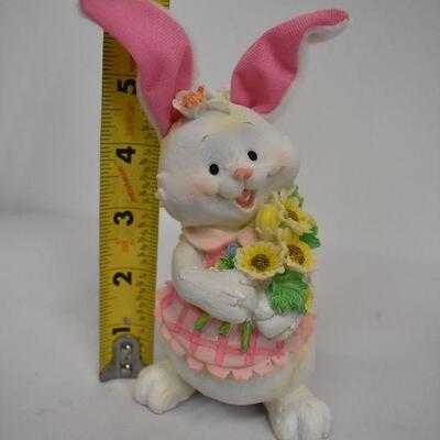 4 pc Easter Decor: Small Tree with Ornaments, Bunny, 2 Chicks, Chick & Egg