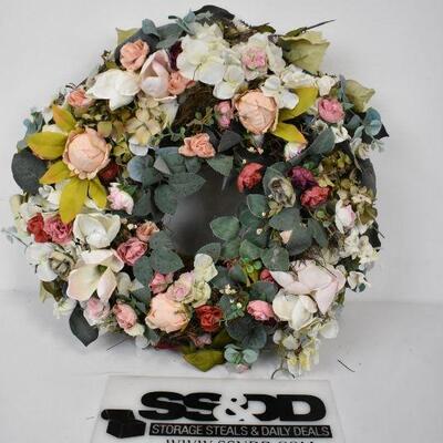Floral Wreath, Full, Faux Flowers