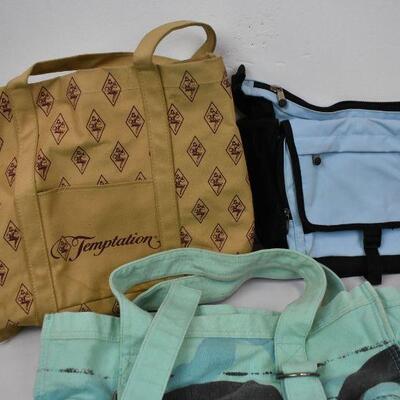 7 pc Bags: Tote Bags, Purses, Backpack, etc: O'Neill, Roxy, Eddie Bauer, VS