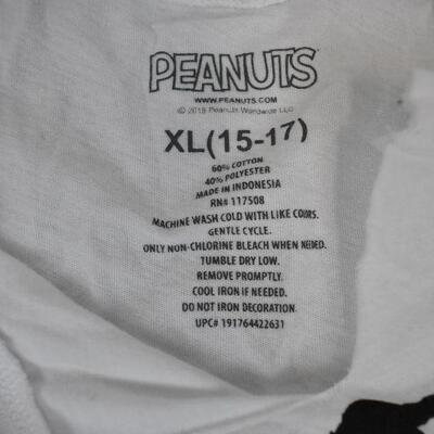 2 pc Peanuts Snoopy Charlie Brown T-Shirts sizes L & XL