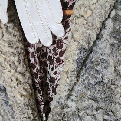 Lot 188B: Vintage Fur Coat, Hat, and Gloves