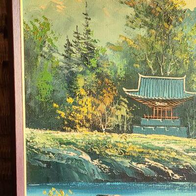 Lot 177: Vintage Painting and Wood Set