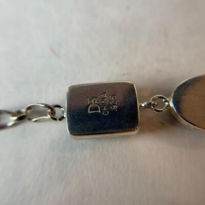 K700 Sterling Silver Blue Lapis Necklace and Bracelet Set 